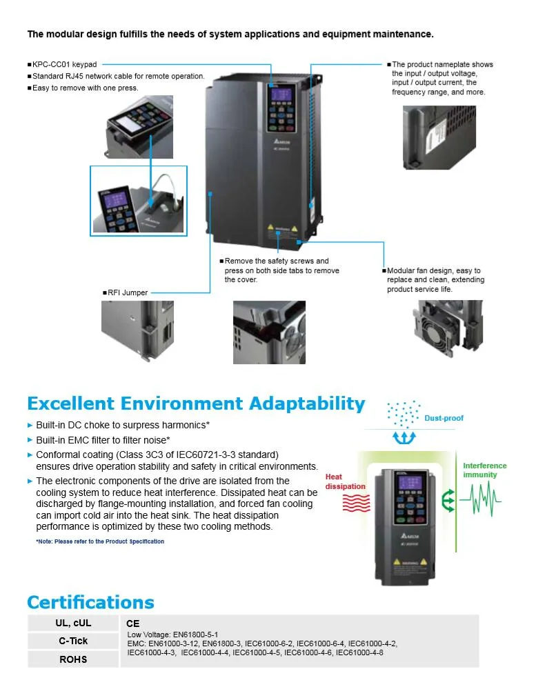 VFD150c43A-21 VFD 015c43A-21 VFD110c43A-21 VFD220c43A-21 AC Driver Frequency Converter Drive